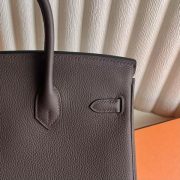 Hermes Birkin 25 Retourne Handmade Bag in Chocolat Clemence Leather - Image 4