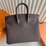 Hermes Birkin 25 Retourne Handmade Bag in Chocolat Clemence Leather - Image 3