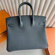 Hermes Birkin 25 Retourne Handmade Bag in Gris Misty Clemence Leather - Image 3