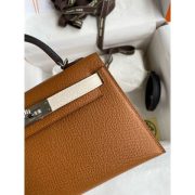 Hermes HSS Kelly Mini II Sellier Tri-color Bag in Silver/Craie/Black Epsom Calfskin - Image 4