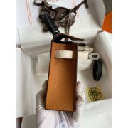 Hermes HSS Kelly Mini II Sellier Tri-color Bag in Silver/Craie/Black Epsom Calfskin - Image 6