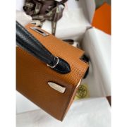 Hermes HSS Kelly Mini II Sellier Tri-color Bag in Silver/Craie/Black Epsom Calfskin - Image 7