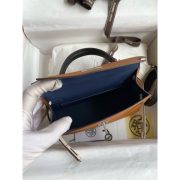 Hermes HSS Kelly Mini II Sellier Tri-color Bag in Silver/Craie/Black Epsom Calfskin - Image 9