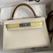 Hermes Kelly Mini II Sellier Tri-color Bag in Nata/Craie/Black Epsom Calfskin