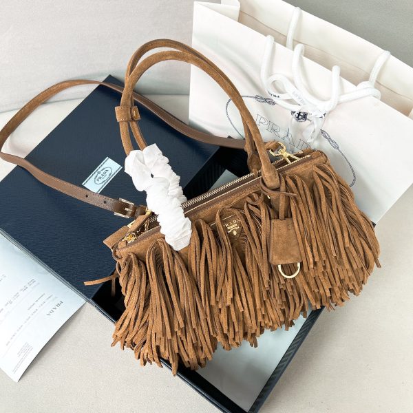 Prada Galleria medium suede bag with fringe