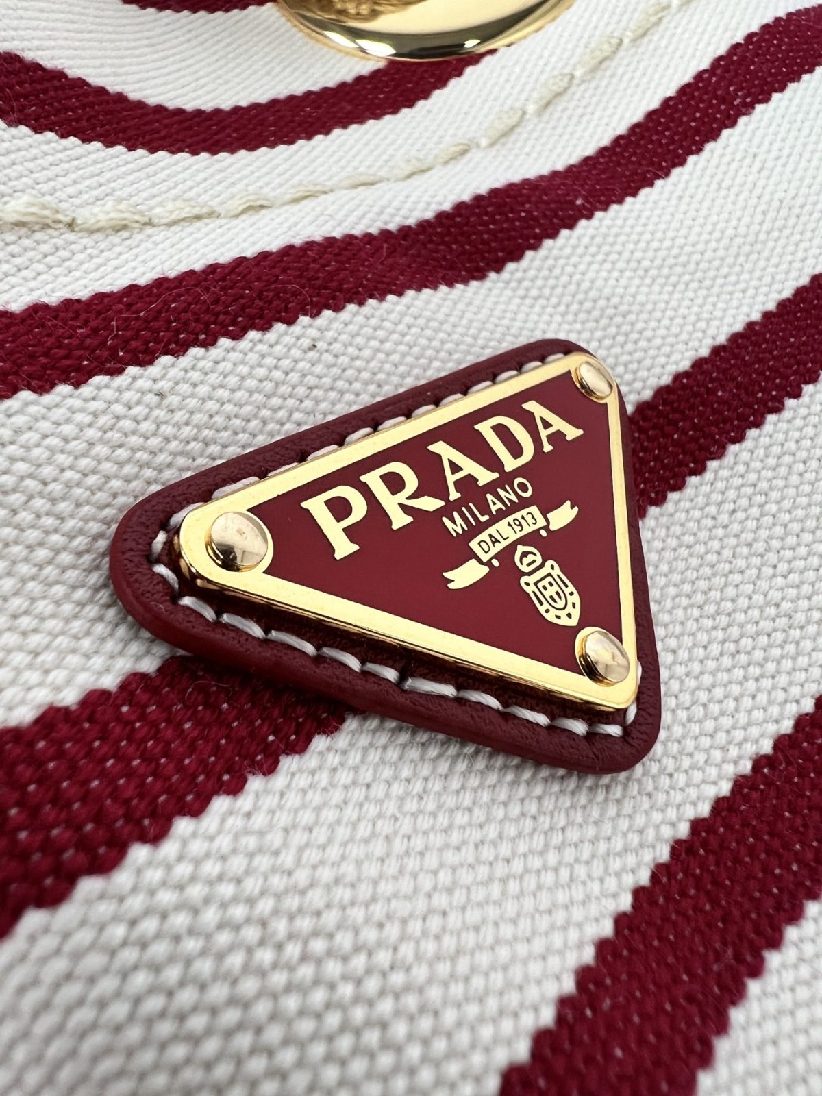 Prada Mariner small striped fabric bucket bag - Image 7