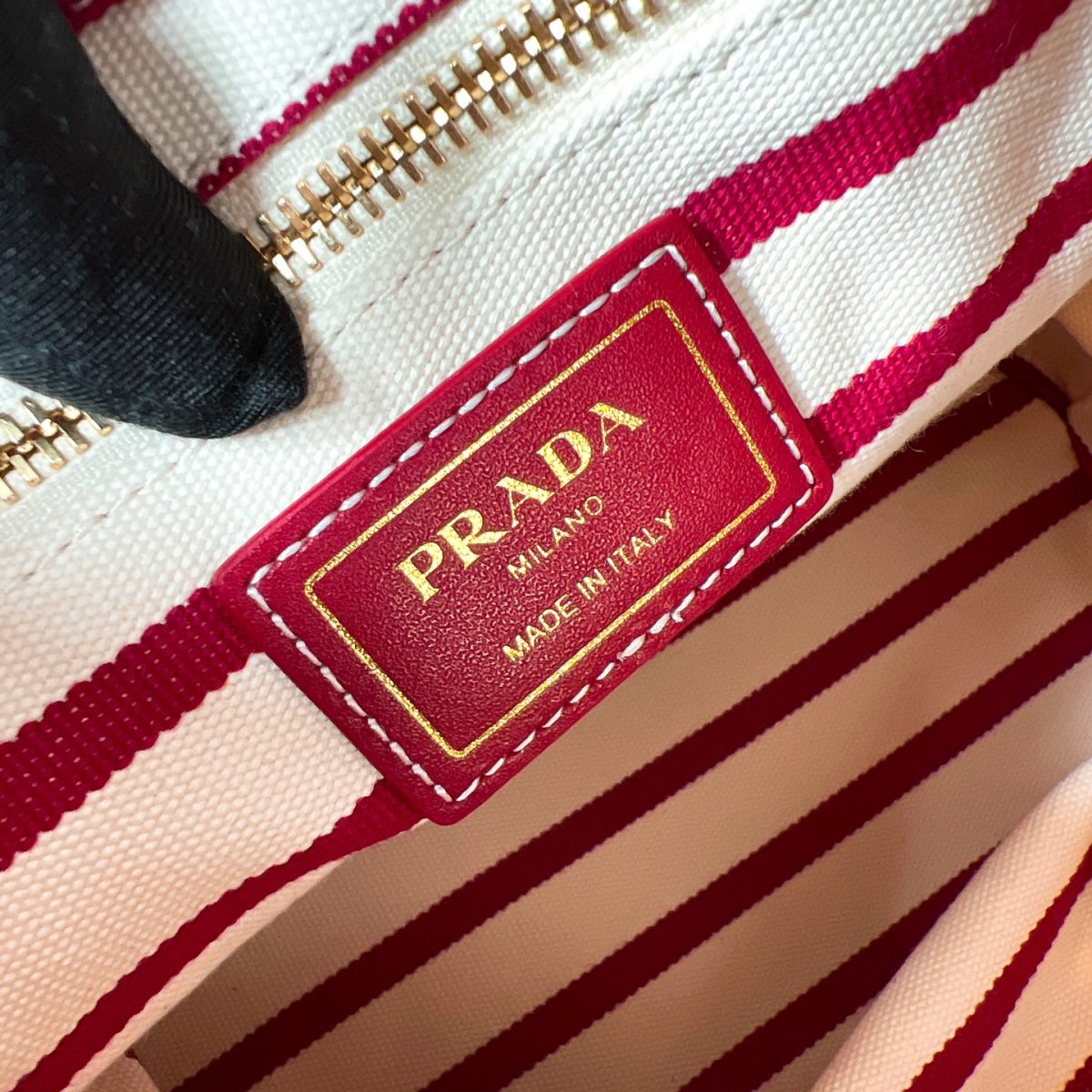 Prada Mariner small striped fabric bucket bag - Image 9