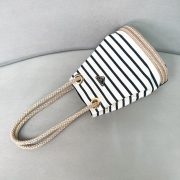 Prada Mariner small striped fabric bucket bag - Image 4