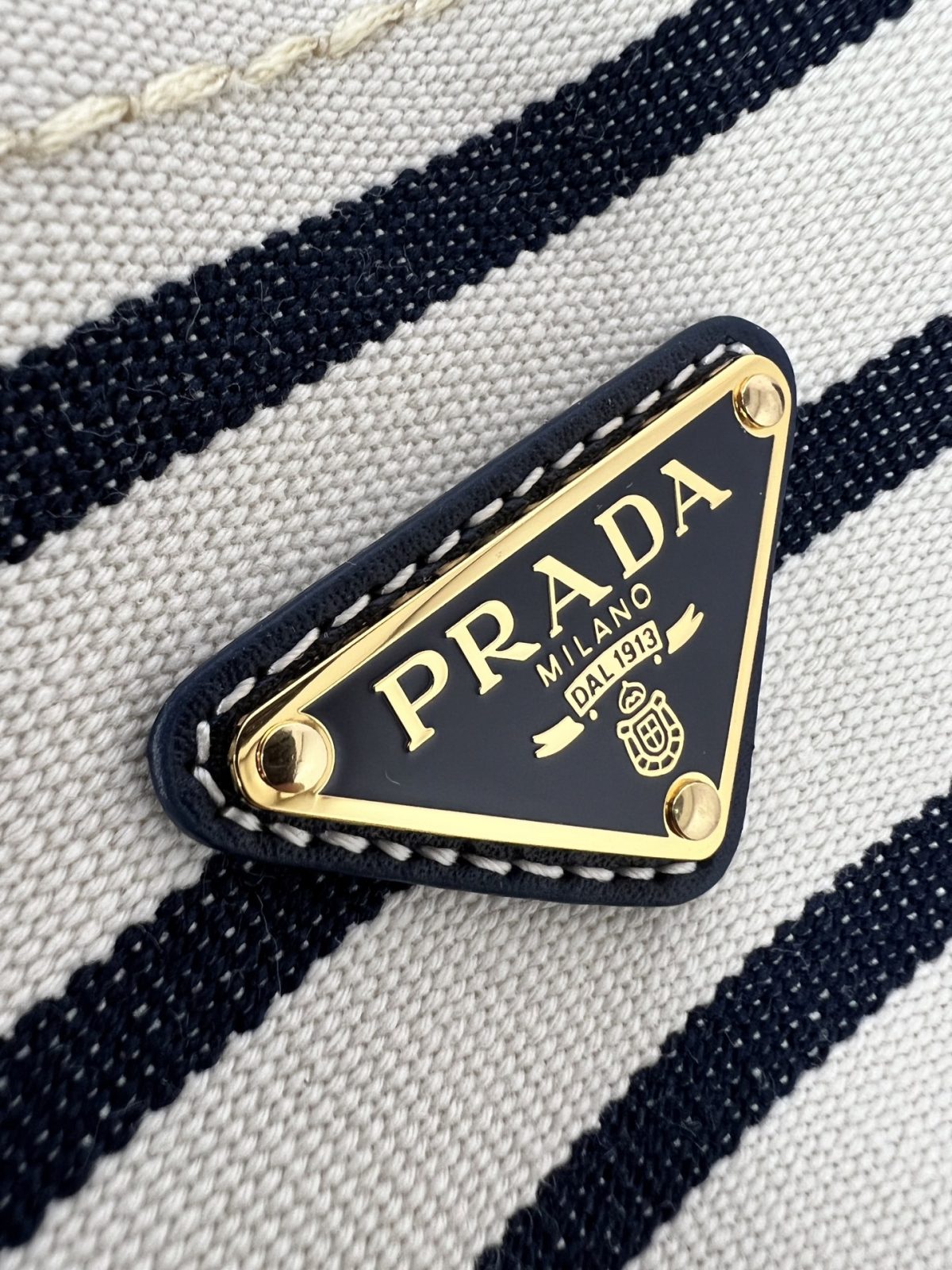 Prada Mariner small striped fabric bucket bag - Image 7