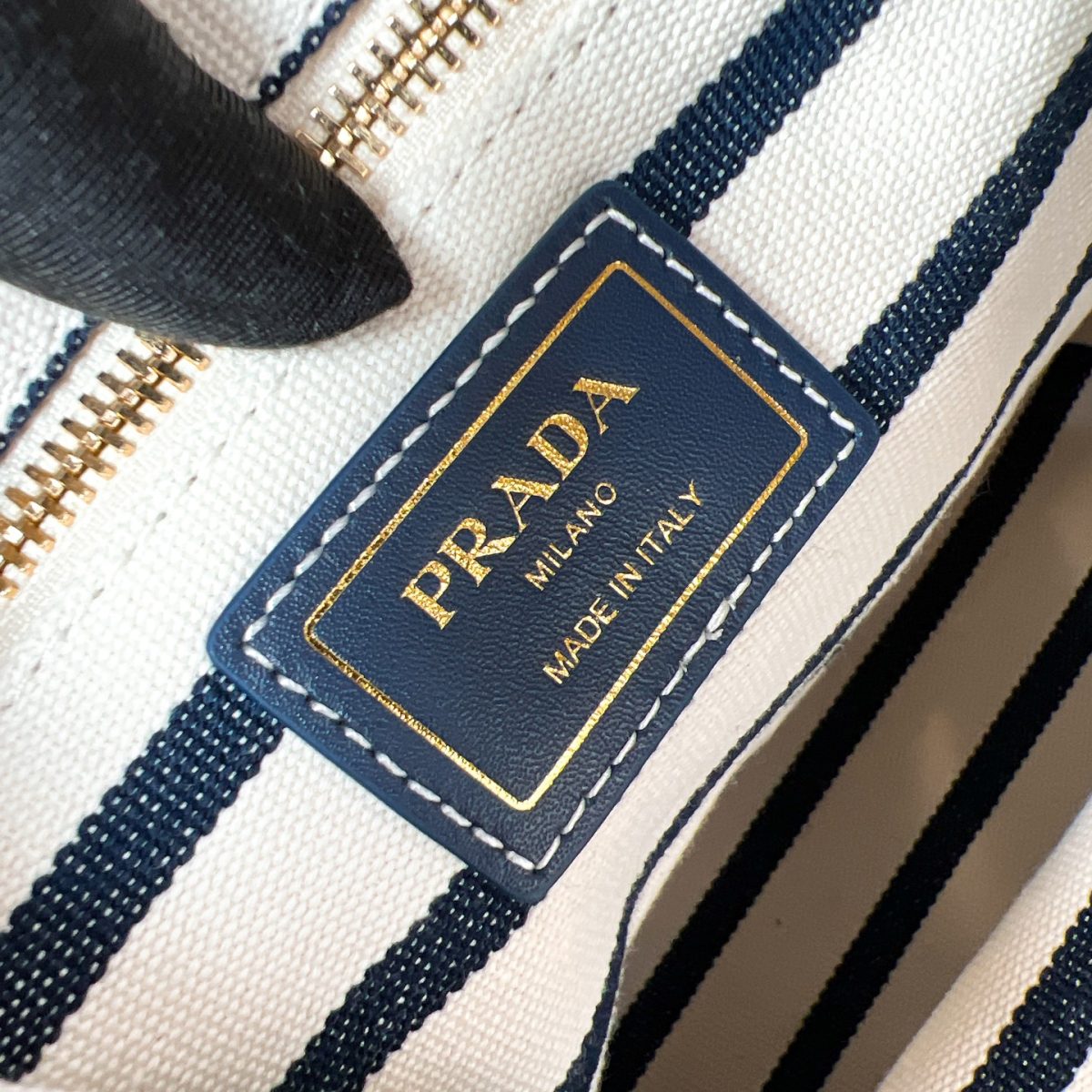 Prada Mariner small striped fabric bucket bag - Image 9