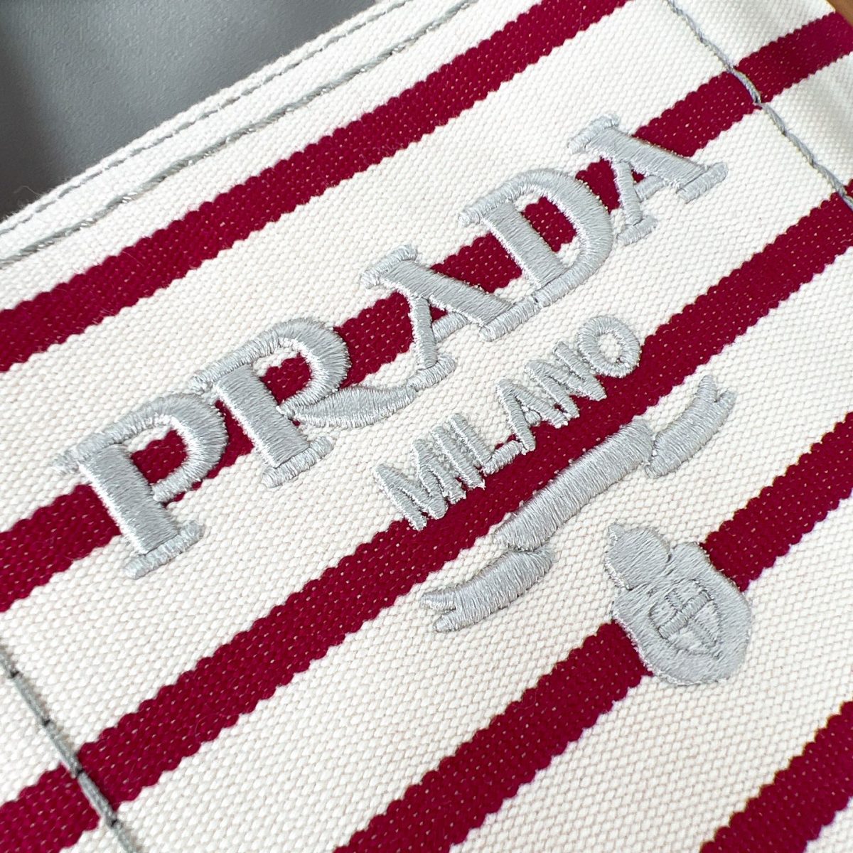 Prada Jardinière striped cotton canvas mini-bag - Image 5