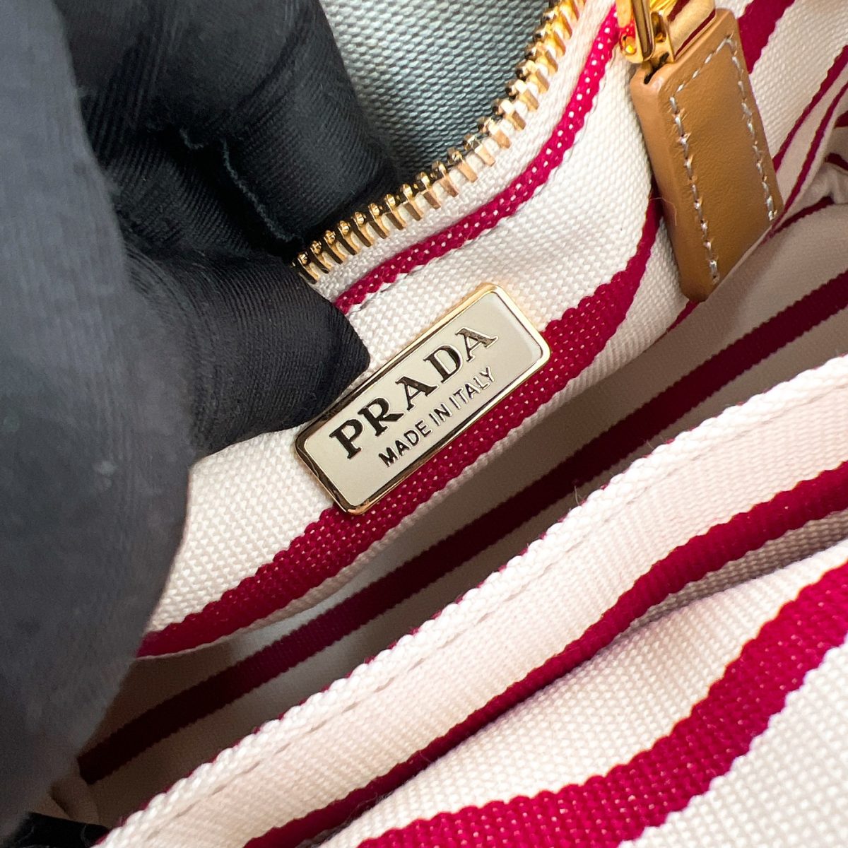 Prada Jardinière striped cotton canvas mini-bag - Image 8