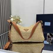 Prada Aimée large crochet and leather bag