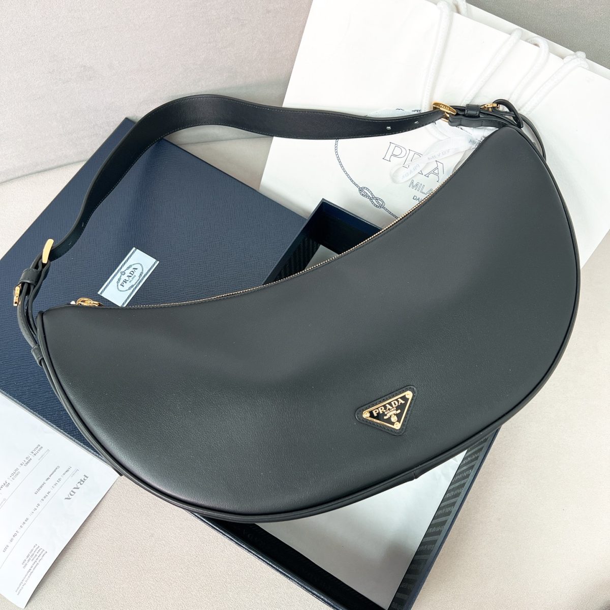 Prada Demi-lune large leather shoulder bag - Image 1