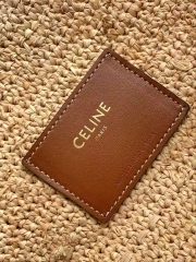 Medium Supple Celine Classic Panier In Raffia And Calfskin - Image 8