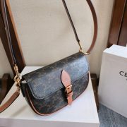 Celine Folco Shoulder Bag In Triomphe Canvas And Calfskin - Image 4