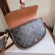 Celine Folco Shoulder Bag In Triomphe Canvas And Calfskin - Image 7