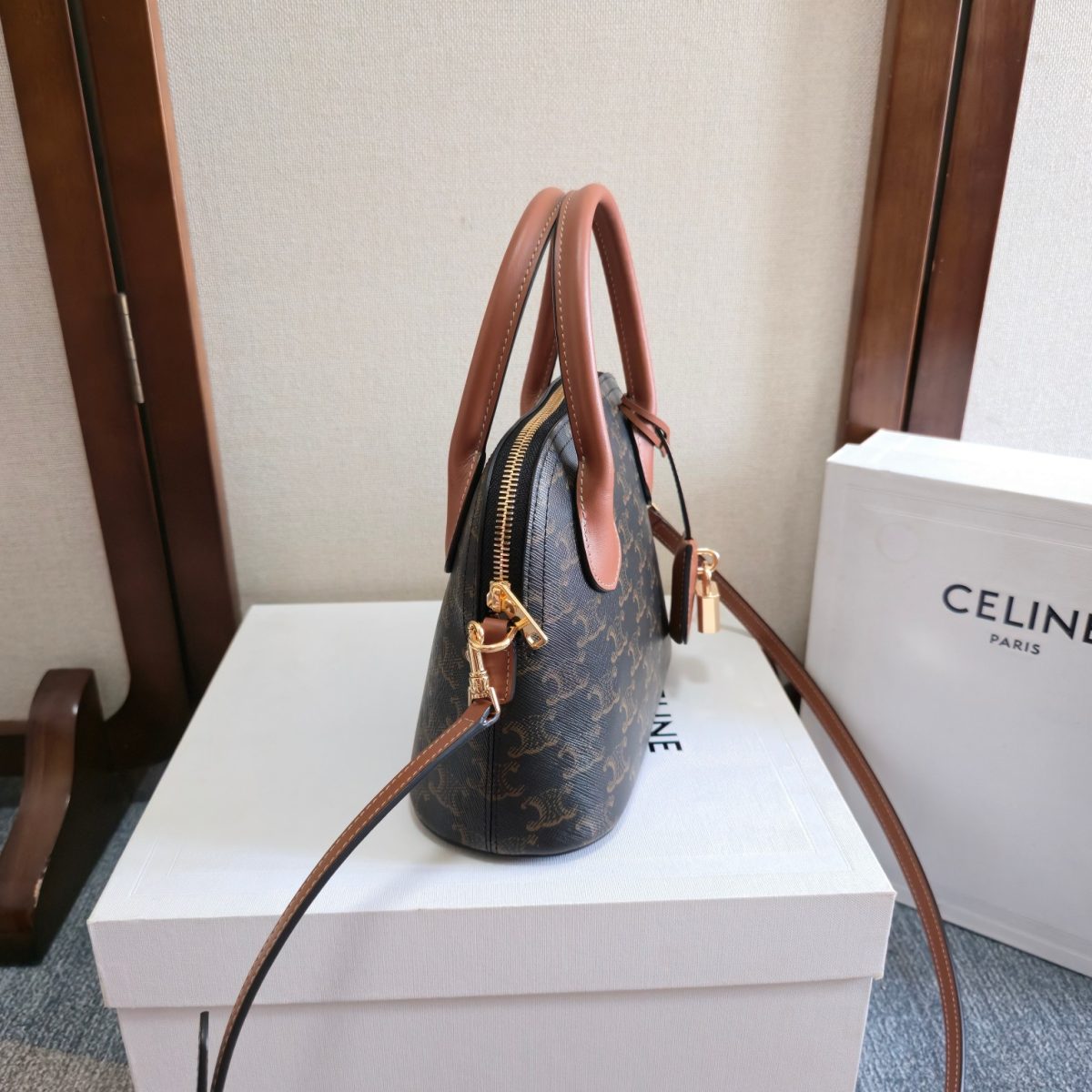 Celine Teen Honorine Bag In Triomphe Canvas And Calfskin - Image 5