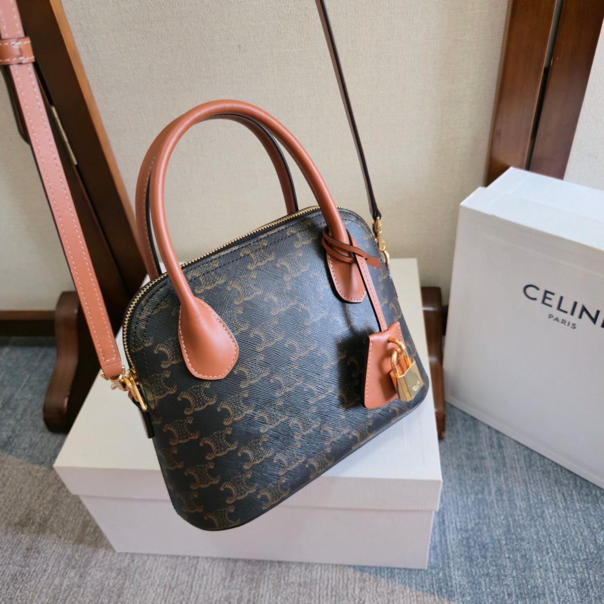 Celine Teen Honorine Bag In Triomphe Canvas And Calfskin - Image 4