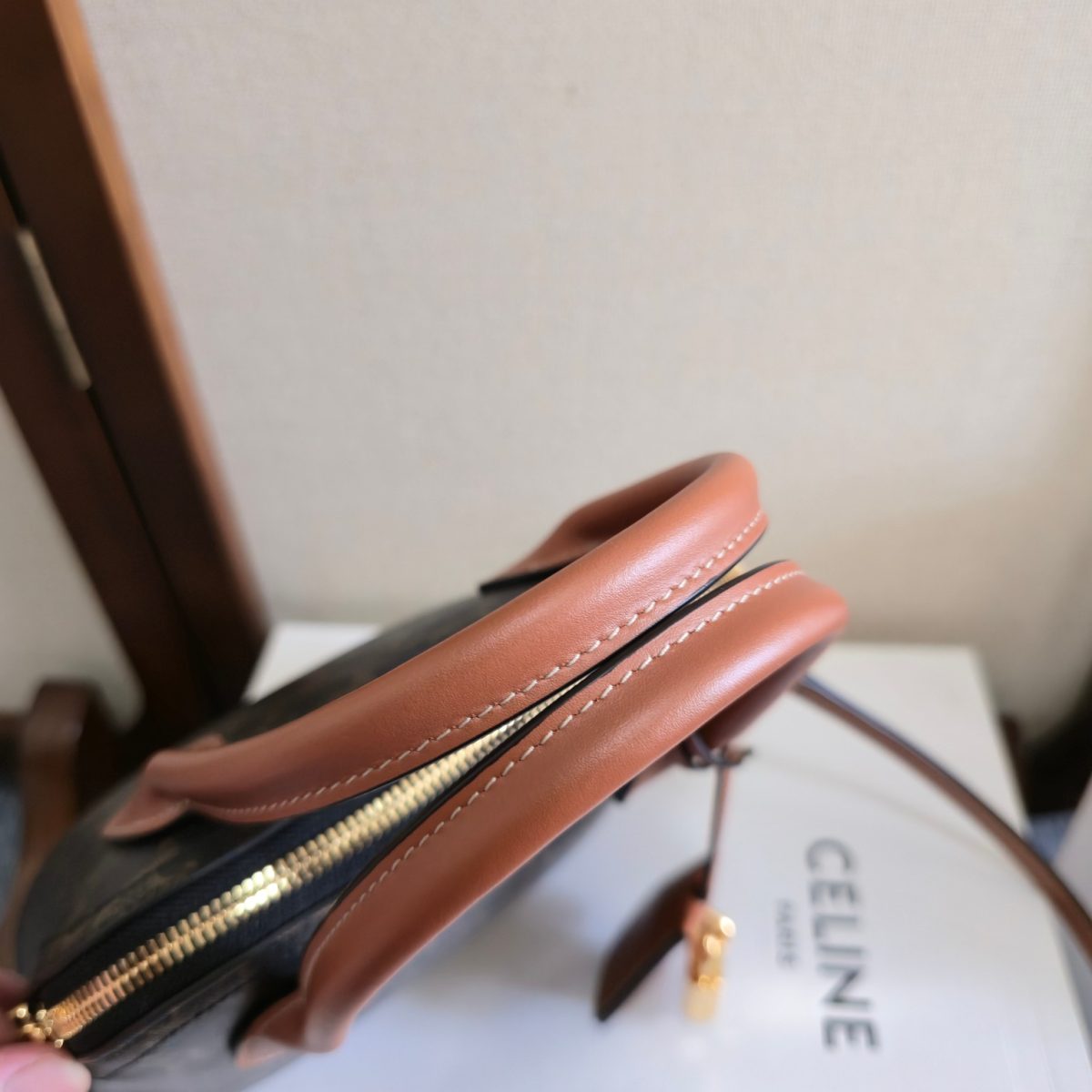 Celine Teen Honorine Bag In Triomphe Canvas And Calfskin - Image 7