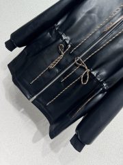LouisVuitton Leather Peplum Parka - Image 4